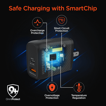HyperGear SpeedBoost 25W USB-C PD + 12W USB Fast Wall Charger with PPS and 6ft USB-C Cable