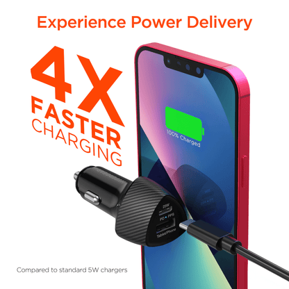 HyperGear SpeedBoost 25W USB-C PD + 12W USB Fast Car Charger with PPS