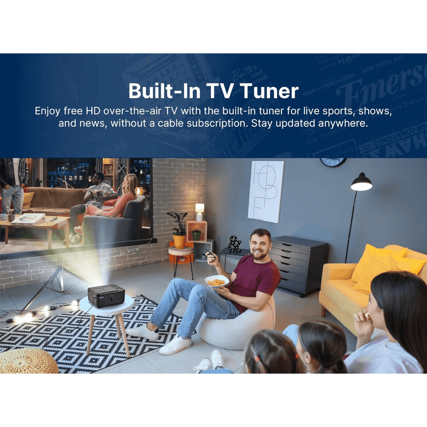 Emerson 120" Home Theater LCD Projector with Built-In TV Tuner and DVD Player