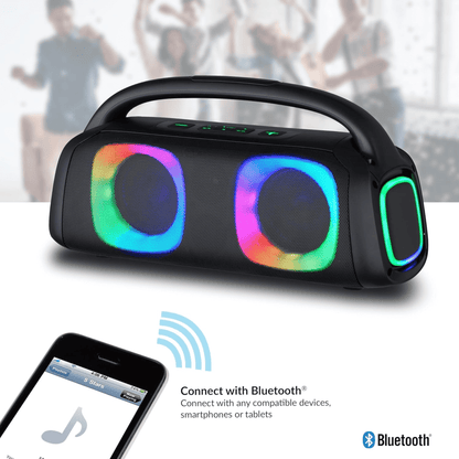 IQ Sound Portable Bluetooth Speaker with RGB Lights and TWS-Enhanced Stereo Sound