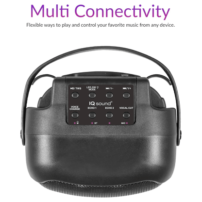 IQ Sound Karaoke Kraze 2x 4-Inch Portable Bluetooth Speaker