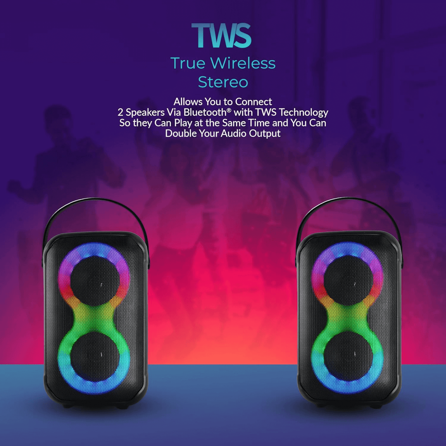 IQ Sound Karaoke Kraze 2x 4-Inch Portable Bluetooth Speaker