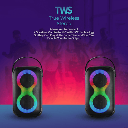 IQ Sound Karaoke Kraze 2x 4-Inch Portable Bluetooth Speaker