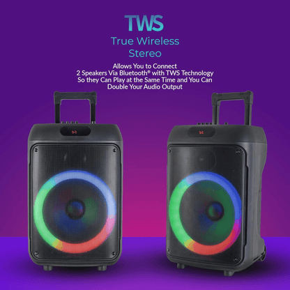 IQ Sound 12-Inch Portable Bluetooth Party Speaker