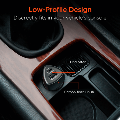 HyperGear SpeedBoost 25W USB-C PD + 12W USB Fast Car Charger with PPS