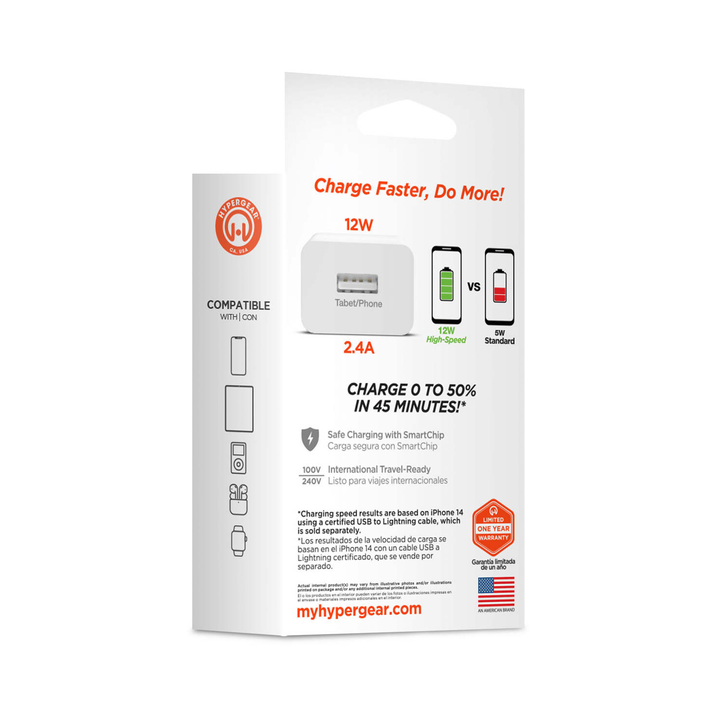 HyperGear 12W USB Wall Charger