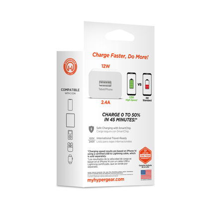 HyperGear 12W USB Wall Charger